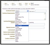 Screenshot of MERLOT "COntribute a Material" page showing the "optional information" step