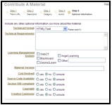 Screenshot of MERLOT "COntribute a Material" page showing the "Technical Format" step